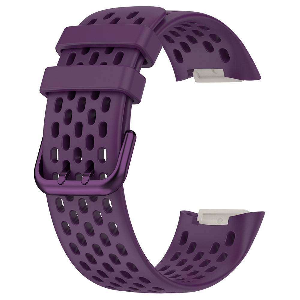 For Fitbit Charge 6 / Charge 5 Replacement Wrist Band Breathable Silicone Smartwatch Strap - Black For Fitbit Charge 6 / Charge 5 Replacement Wrist Band Breathable Silicone Smartwatch Strap - Black